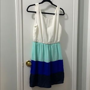 Colorblock navy dress